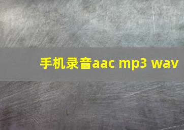 手机录音aac mp3 wav